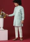 Timeless White Silk Kurta Set For Boys
