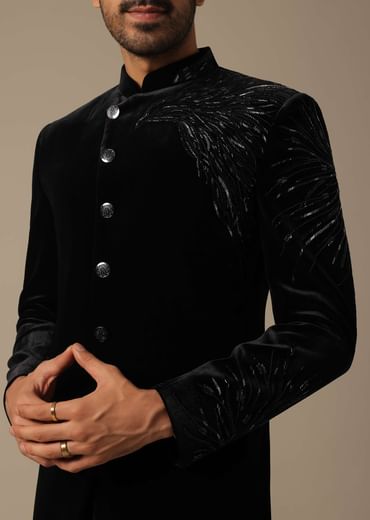 Black Velvet Indowestern For Receptions