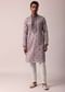 Royal Purple Silk Kurta Set For Men