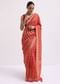 Red Woven Georgette Saree With Unstitched Blouse