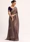 Purple Bandhani Tie Dye Saree With Zari Jaal And Unstitched Blouse