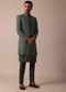 Majestic Green Silk Sherwani Set
