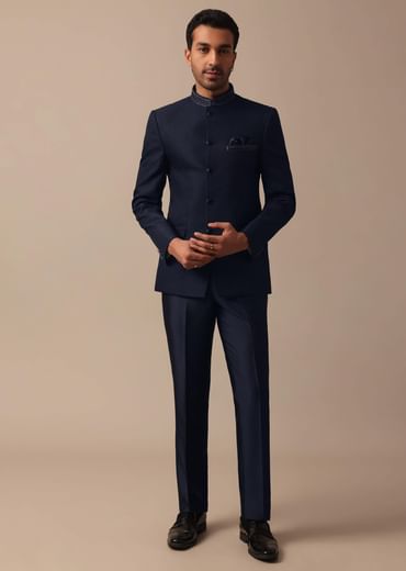 Classic Blue Bandhgala Jodhpuri Suit