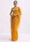 Yellow Organza Saree In 3D Sequins With Unstitched Blouse