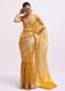 Mustard Yellow Zari Woven Chanderi Saree With Unstitched Blouse