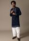 Navy Blue Linen Kurta Salwar For Men