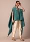 Chic Turquoise Blue Crop Top With Embroidered Jacket And Pants