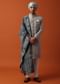 Grey Neckline Embroidered Sherwani Set With Pashmina Dupatta