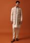Elegant Beige Exquisite Embroidered Jacket Kurta Set