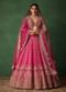Rani Pink Hand Embroidered Lehenga With Blouse And Dupatta