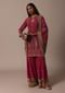 Red Printed Sharara Set With Stone Work Kurta