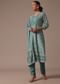 Blue Printed Cotton Kurta Pant Set