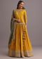 Yellow Embellished Kurta Lehenga With Printed Dupatta