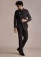 Black Rayon Angrakha Jodhpuri Suit