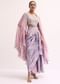 Lavender Embroidered Crop Top And Skirt Set