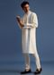 Off White Hand Block Printed Kurta Set