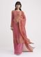 Pink Printed Crepe Palazzo Suit With Georgette Dupatta
