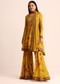 Mustard Yellow Floral Printed Kurta Sharara With Dupatta