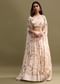Off White Printed Chiffon Lehenga Choli Set