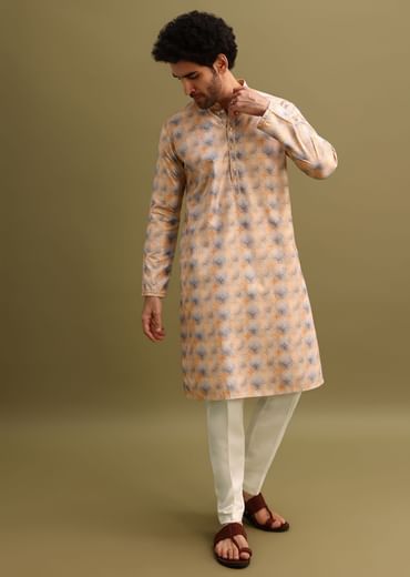 Multicolour Printed Cotton Kurta And Pant