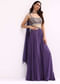 Purple Crop Top And Palazzo Set With Zari Work