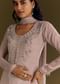 Lavender Chinon Zardosi Kurta Sharara With Cutdana Dupatta