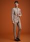 Brown Jodhpuri Set With Mandarin Collar