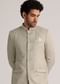 Pista Green Textured Bandhgala Suit