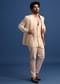 Off White Embroidered Linen Jodhpuri Suit