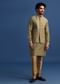 Olive Green Kurta Jacket Set With Hand Work For Men