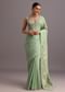 Pista Green Dola Silk Lurex Work Woven Saree With Unstitched Blouse