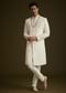 Ivory Embroidered Sherwani Set With Pearl Detailing