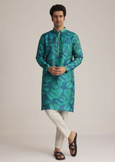 Bottle Green Printed Kurta Set