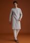 Grey Printed Kurta With Geometric Motifs