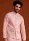 Pink Embroidered Kurta Jacket Set