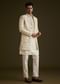 Cream Embroidered Sherwani Set