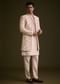 Cream Embroidered Sherwani With Thread And Sequin Work