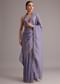 Violet Tissue Silk Saree With Cutdana And Sequin Embroidered Border