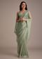 Sea Green Tissue Saree With Cutdana And Stone Embroidery