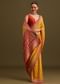Yellow Khaddi Georgette Bandhani Weave Cutdana Saree