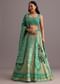 Aqua Green Embroidered Choli With Banarasi Weave Lehenga And Dupatta