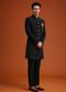 Black Indo Western With Brass Brooch Detailing