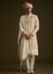 Beige Gotta Work Embroidered Sherwani And Matching Dupatta