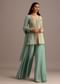 Blue Embroidered Kurti Set With Dupatta