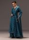 Teal Blue Chanderi Silk Hand Work Angarkha Set