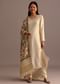 Beige Embroidered Kurti Pant Set With Kalamkari Printed Chanderi Dupatta