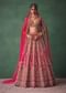 Raw Silk Red Bridal Lehenga With Scallop Dupatta