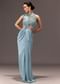 Sky Blue Semi Stitched Saree With Embroidered Blouse