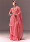 Peach Brocade Kurti With Sharara Pants And Dupatta