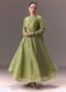 Sage Green Anarkali With Dupatta And Churidar